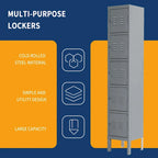 Blue/Grey 5-Door Metal Storage Locker, 1 User per Compartment