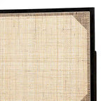 Natural Brown / Black Bohemian Rattan & Wood Queen Headboard