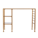 Gold Metal & Glass Writing Desk, 1-Person