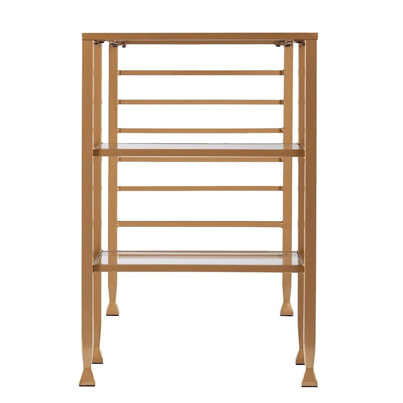 Gold Metal & Glass Writing Desk, 1-Person