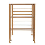 Gold Metal & Glass Writing Desk, 1-Person
