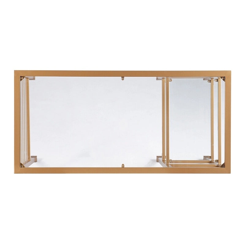 Gold Metal & Glass Writing Desk, 1-Person