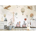 GK Wall Design Vintage Hot Air Balloons, Animals Peel&Stick Wallpaper