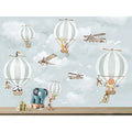 GK Wall Design Hot Air Balloon Animals and Airplane Wallpaper