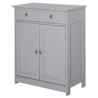 Grey Wood Finish Freestanding Bathroom Cabinet, 2 Drawers & 1 Door
