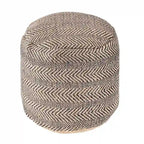 Natural Chevron Braided Jute Ottoman Pouf – 1 Person