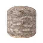 Natural Chevron Braided Jute Ottoman Pouf – 1 Person