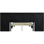 Beige Velvet Upholstered Platform Bed with Headboard & Shelves – Full/Queen, 1 Person