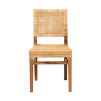 Natural Brown & Walnut Brown Bohemian Rattan Dining Chair, 1-Person