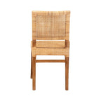 Natural Brown & Walnut Brown Bohemian Rattan Dining Chair, 1-Person