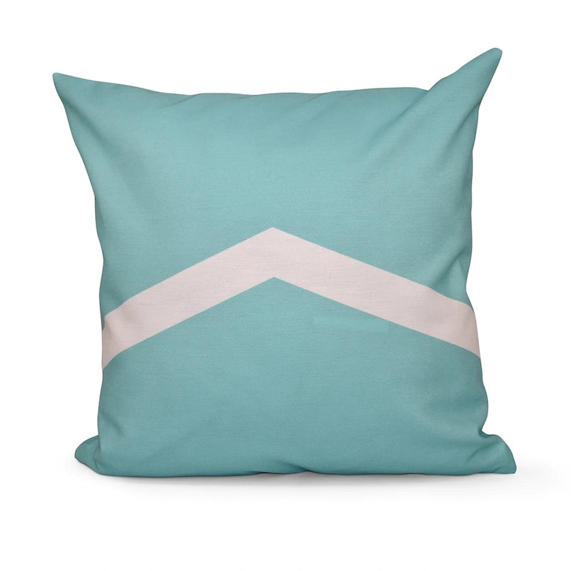 Cojín decorativo bicolor con diseño de chevrón de 26 x 26 pulgadas