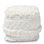 Navy / Ivory / Orange Moroccan Pouf Ottoman – 1-Person