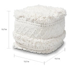 Navy / Ivory / Orange Moroccan Pouf Ottoman – 1-Person
