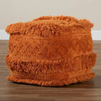 Navy / Ivory / Orange Moroccan Pouf Ottoman – 1-Person