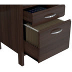 Espresso Computer Desk with Drawers & Keyboard Tray, 1-Person