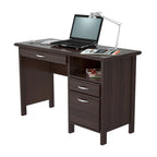Espresso Computer Desk with Drawers & Keyboard Tray, 1-Person