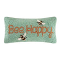 Bee Happy Hooked 10x20 Decorative Accent Throw Pillow
