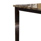 Brown Marble-Top High Bar Table, Wood, 2-Seater