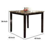 Brown Marble-Top High Bar Table, Wood, 2-Seater
