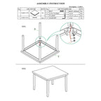 Brown Marble-Top High Bar Table, Wood, 2-Seater
