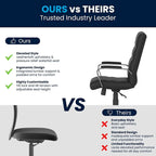 Black/White/Gray/Brown Leathersoft Mid-Back Swivel Office Chair, Metal Frame, 1-Person