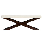 Off White Button-Tufted Upholstered Bench – 2-Person