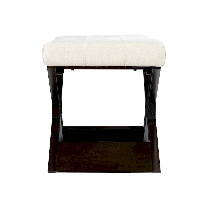 Off White Button-Tufted Upholstered Bench – 2-Person