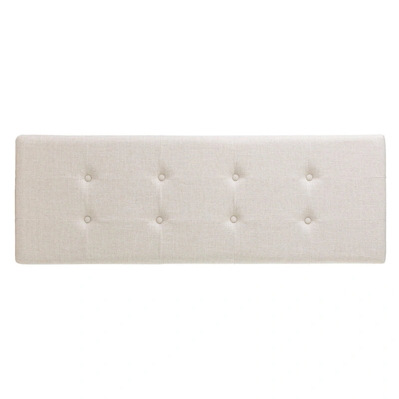 Off White Button-Tufted Upholstered Bench – 2-Person