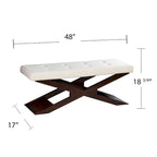 Off White Button-Tufted Upholstered Bench – 2-Person
