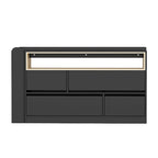 White / Black 4-Drawer Desk Dresser with Movable L-Shape Tabletop, 1-Person