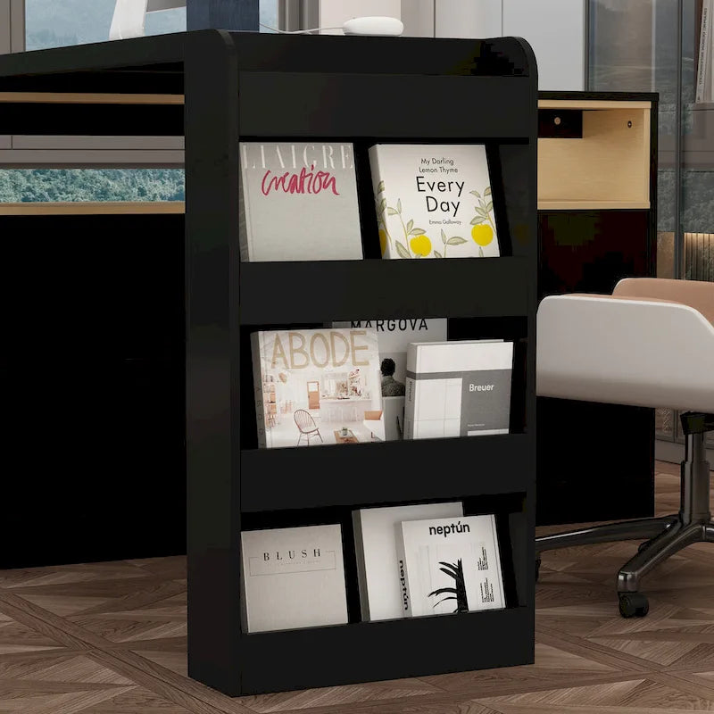 White / Black 4-Drawer Desk Dresser with Movable L-Shape Tabletop, 1-Person
