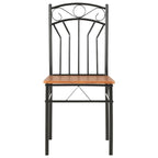 Brown & Black MDF Dining Chairs, Set of 2