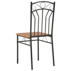 Brown & Black MDF Dining Chairs, Set of 2