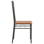 Brown & Black MDF Dining Chairs, Set of 2