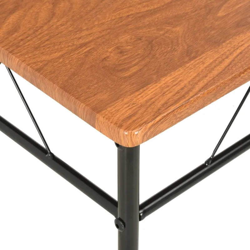 Brown & Black MDF Dining Chairs, Set of 2