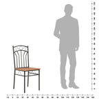 Brown & Black MDF Dining Chairs, Set of 2