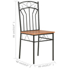 Brown & Black MDF Dining Chairs, Set of 2