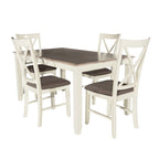 Grey 5-Piece Dining Set for 4, X-Back Chairs