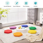 6 cojines hexagonales multifuncionales para suelo de niños pequeños con asas, asientos para aulas