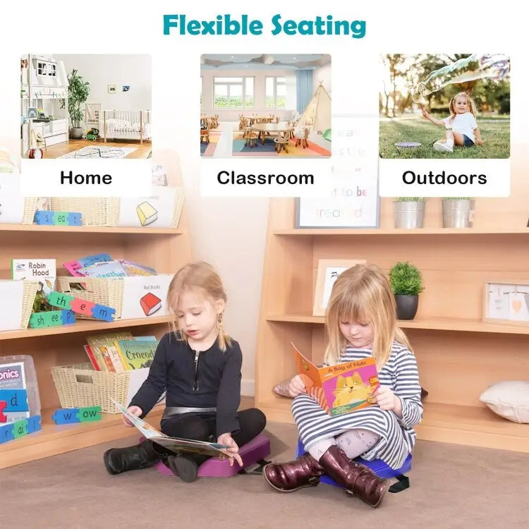 6 cojines hexagonales multifuncionales para suelo de niños pequeños con asas, asientos para aulas