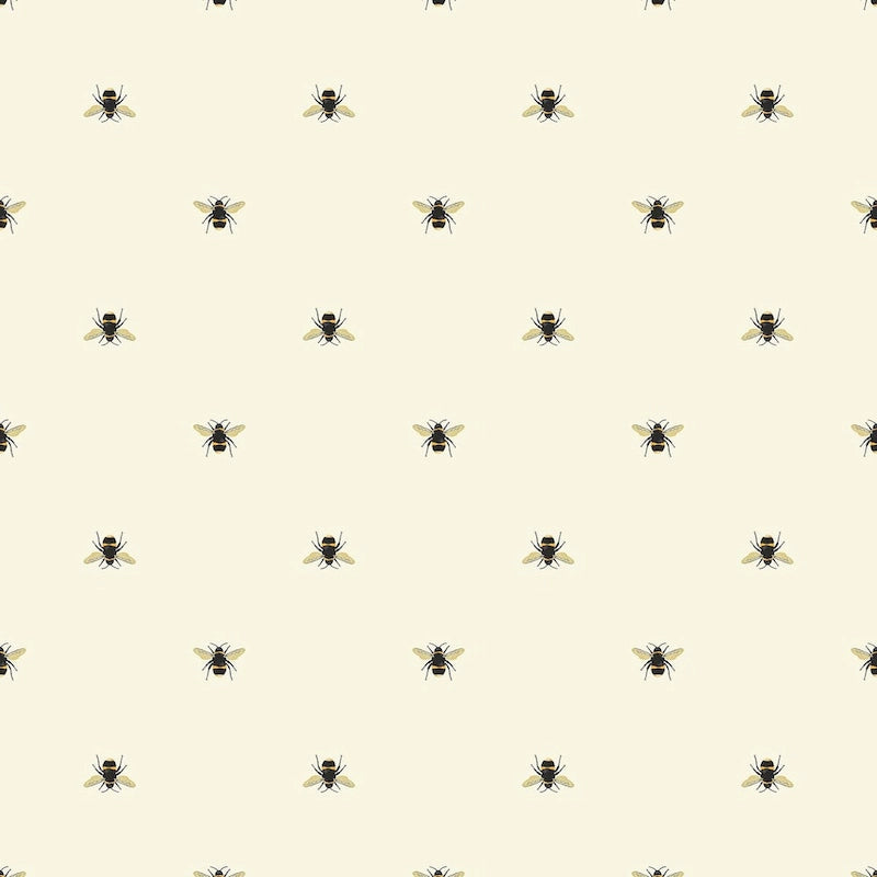 Joules Botanical Bee Creme Wallpaper