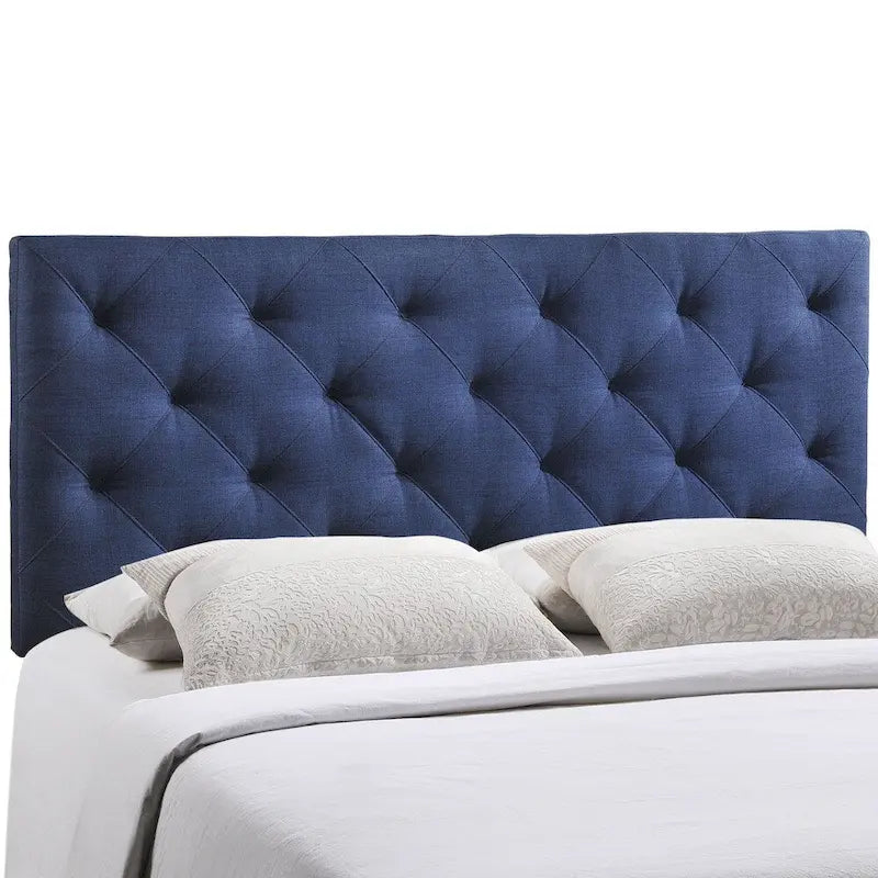 Queen Linen Tufted Headboard – Brown / Grey / Blue