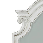 Antique White & Weathered Bark Upholstered Sleigh Bed, Dresser & Mirror Set – 2-Person