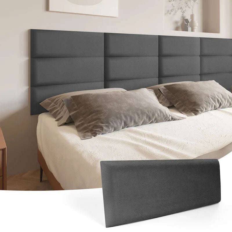 Velvet Smoky Gray / Stone / Pearl Peel-and-Stick Wall Panels – Pack of 12, 1–2 Person Install