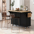 Rolling Kitchen Island Cart with Drop-Leaf | White / Blue / Black