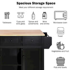 Rolling Kitchen Island Cart with Drop-Leaf | White / Blue / Black