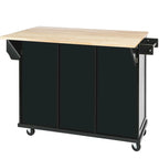 Rolling Kitchen Island Cart with Drop-Leaf | White / Blue / Black