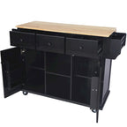 Rolling Kitchen Island Cart with Drop-Leaf | White / Blue / Black