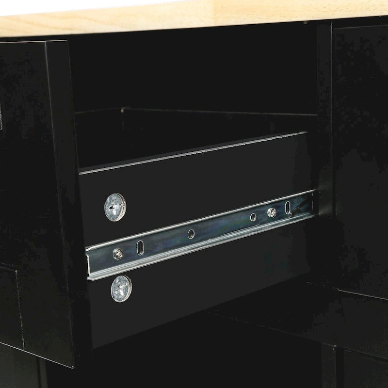 Rolling Kitchen Island Cart with Drop-Leaf | White / Blue / Black
