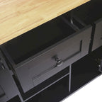 Rolling Kitchen Island Cart with Drop-Leaf | White / Blue / Black
